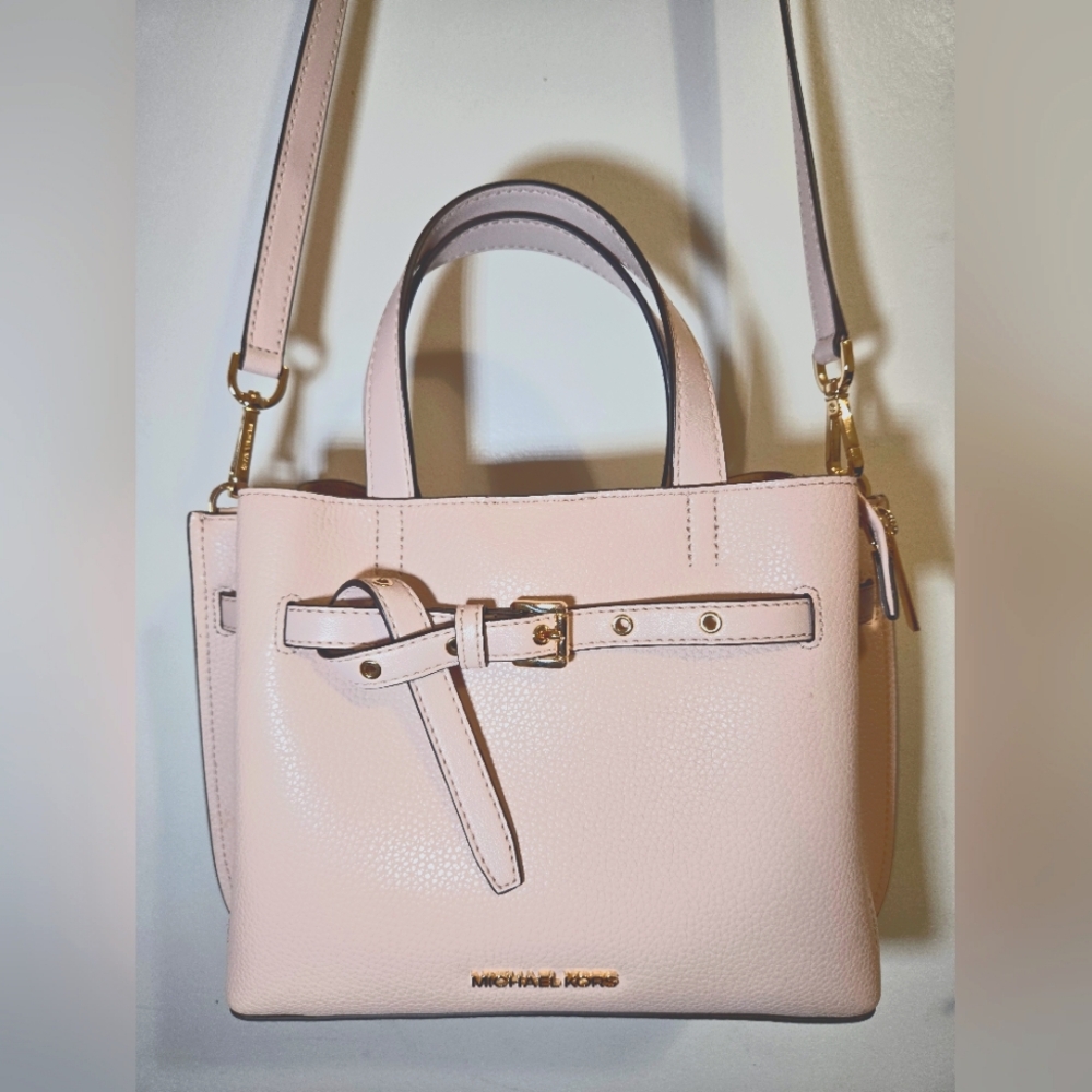 Michael Kors Emilia Small Pebbled Leather Satchel Crossbody Bag